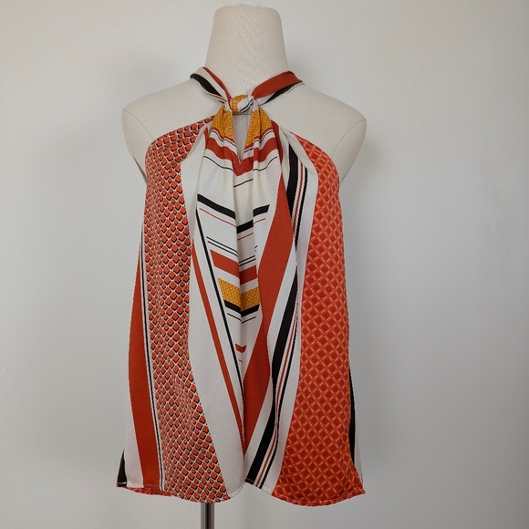 Banana Republic Halter Top Chevron Sleeveless Size Medium - Picture 6 of 10